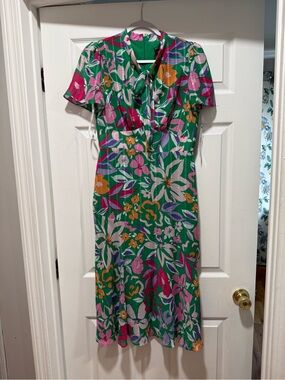 Maggy London Floral Tie-Neck Women’s Dress Sz 4